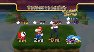 Mario Party 9 - Shy Guy Vs Magikoopa Vs Waluigi Vs Mario - Blooper Beach Master Difficulty
