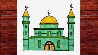 Cami Nasıl Çizilir - Kolay Cami Çizimi - Cami Resmi Çizimi - How to Draw Mosque 