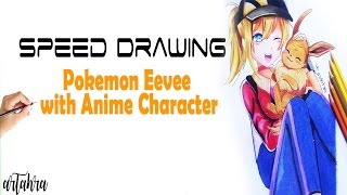 Speed Drawing Character of Pokemon Eevee Anime Character ????