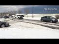 Hail near Denver International Airport ties up traffic on Tower Road.