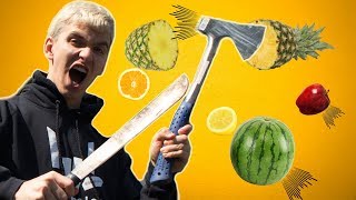 FRUIT NINJA TRICK SHOT BATTLE vs. STEPHEN SHARER FRUIT NINJA TRICK SHOT BATTLE vs. STEPHEN SHARER