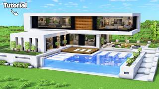 Minecraft How To Build A Modern House Tutorial Easy To Follow - Interior In Description