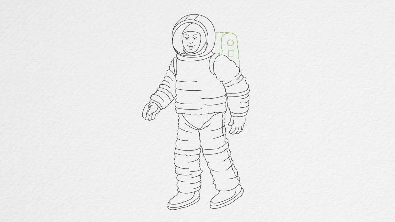 How to draw an ASTRONAUT step by step - YouTube