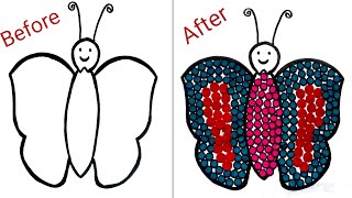 Bindi Art Bindi Pasting Bindi Sticking Activity Fine Motor Activities Buterfly Design By Bindi