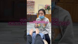 Customers Feet Odor Causes Nail Tech To Wear Nose Clip