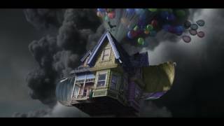 The flying house ran into storm