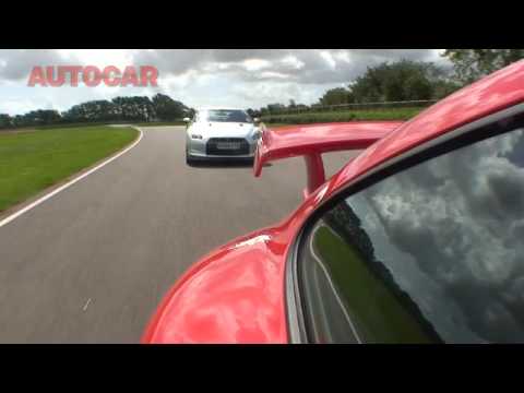 Nissan GTR v Porsche GT3 at Goodwood from Autocar's best handling day