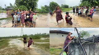 Maiti Gau Ma Football Match Organized Gariyo Sarai Ramailo Vyo Jhari Pare Pani Bachha Haru Khele