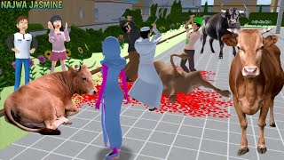 Kak Sakura Potong Sapi Kurban Coklat Besar. Yuta Mio Bantu Bagikan Daging Kurbannya.