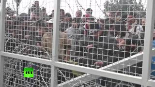 Беженцы протаранили ограждения на границе Греции и Македонии