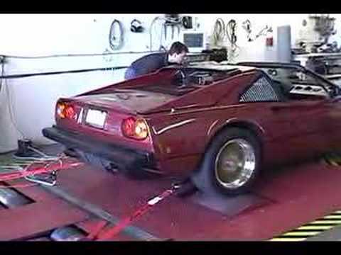 Ferrari 308 GTS QV with Tubi on the Dyno LOUD exhaust