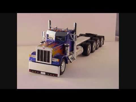 Dioramas and a Peterbilt 379 Custom Quad Axle Diecast Stretched Semi 