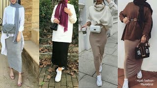 Tesettür Gi̇yi̇m Kalem Etek Kombi̇nleri̇ Tesettür Kombi̇n Öneri̇leri̇ Müsli̇m Fashionhi̇jab Lookbook
