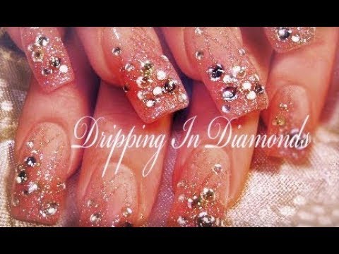 Nails nails youtube on acrylic Gradient glitter diy  Gold Glitter Silver and