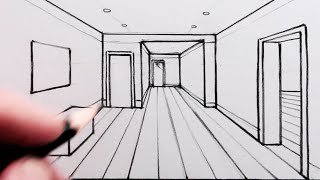How to Draw a Room in One Point Perspective - Narrated