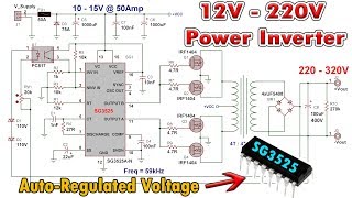 Sg3525 Power Inverter 12V To 220V Dc To Ac With Regulated Output Voltage