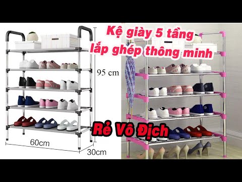 Kệ giày 5 tầng để giày dép lắp ghép thông minh bằng nhựa và inox giá rẻ nhất Shopee, Lazada, Tiki