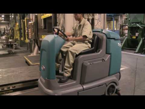 T12 Compact Battery Powered Ride on Scrubber Dryer Demo