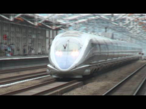 Sanyo Shinkansen â Super-Express NOZOMI â 500 Series â JR WEST Japan Railway Company â Himeji station.