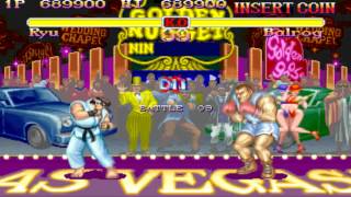 Super Street Fighter 2 arcade Ryu Playthrough