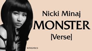 Nicki Minaj - MONSTER (Verse - Lyrics) pull up in the sri lanka, whatt am i a ni