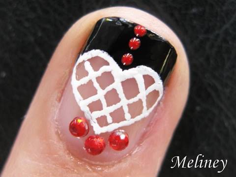Nail Art Tutorial -- Spanish Lace Heart Latin Love French Manicure Design Nail Art Tutorial -- Spanish Lace Heart Latin Love French Manicure Design