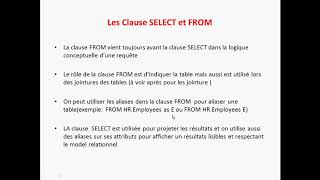 Sql Tutoriel La Clause Select Et La Clause From