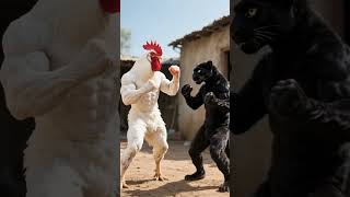 The Chicken Punished The Orange Cat And Its Friends.