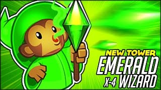 BRAND NEW OVERPOWERED TOWER - EMERALD WIZARD VS ROUND 100 (BTD Battles/ Bloons TD Battles Hack/Mod)