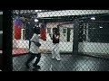 Maiyah and another 8 year old boy fighting at Rising Sun Mixed Martial Arts