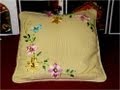 Bordados con cintas cojín con flores