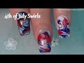 4th of July Nail Art - No Water Marble