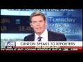 Clinton cuts off informal press conference when asked about C...
