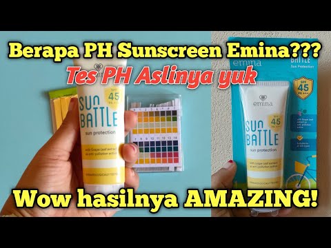 Tes PH Sunscreen Emina Sun Battle SPF 45 PA+++ | Review Sunscreen Emina