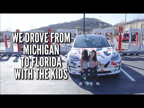 ROAD TRIP FROM MICHIGAN TO FLORIDA, WITH KIDS, IN A TESLA | VACATION VLOG