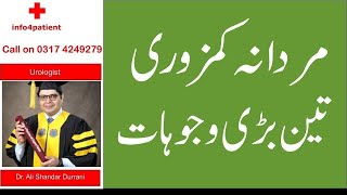 Mardana Kamzori Ki Wajohat Ilaj In Urdu Hindi Dr. Ali Shandar Urologist