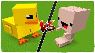 Casa de AMAYA vs casa de PATO PATO - MINECRAFT