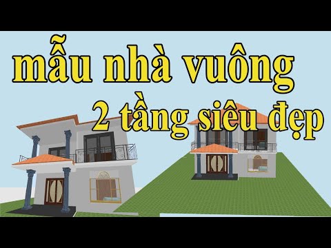 mẫu nhà vuông 2 tầng đẹp đáng nên xây bản vẽ nhà