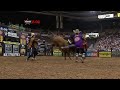 WRECK: Guilherme Marchi sustains a concussion taking a shot from Midnight Mood (PBR)