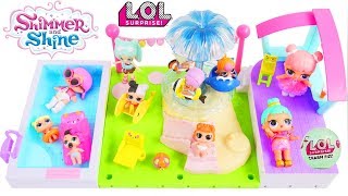LOL Surprise Dolls + Lil Sisters at Shopkins Pool