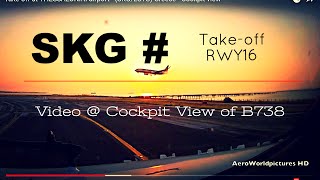 Take-off @ THESSALONIKI - Int'l airport (SKG/LGTS) Greece # Cockpit view - RWY16