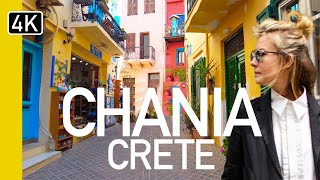 Chania, Crete City Walking Tour | Greece 4K Ultra Hd
