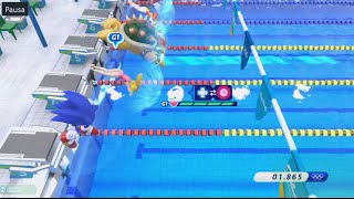 Mario & Sonic At The Rio 2016 Olympic Games Wii U 100M Freestyle Swimmingnuoto - Peach