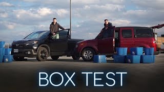2017 Honda Ridgeline Vs 2007 Honda Element Box Test - Who Can Fit The Most Boxes
