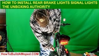 How to Install Rear Brake Lights Signal Lights How To Build a Motorized Bicycle Part 12