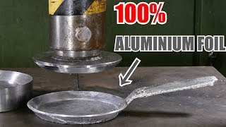 Making Frying Pan from Aluminium Foil with Hydraulic Press | in 4K Making Frying Pan from Aluminium Foil with Hydraulic Press | in 4K