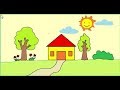Cách vẽ tranh ngôi nhà bằng phần mềm paint