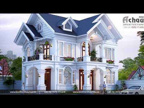 Mẫu Nhà Biệt thự Đẹp - Nhà biệt thự 2 Tầng Đẹp Mái Thái - BTAC1338