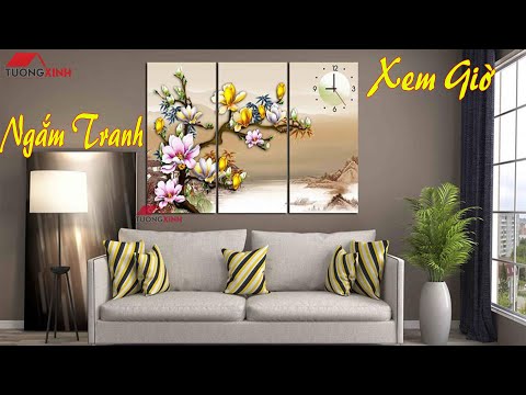 Tường Xinh - Tranh đồng hồ nghệ thuật - Hoa Mộc Lan - HL995