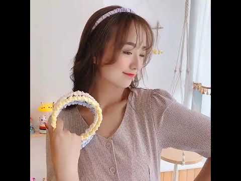 Bờm tóc vải nhún Hàn Quốc, băng đô cài tóc satin sang trọng BD30